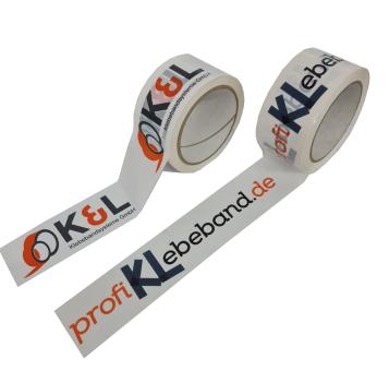 Individuell bedrucktes PP-Packband Klebeband in 44mµ dick, laut abrollend, 50mm x 66m